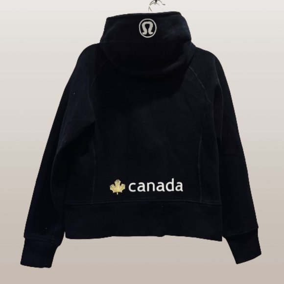lululemon athletica Tops - Lululemon Rare Special Edition Black Canadian Olympics Full Zip Thick Hoodie 10